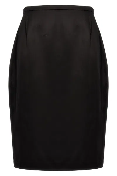 Saint Laurent Satin Skirt In Black