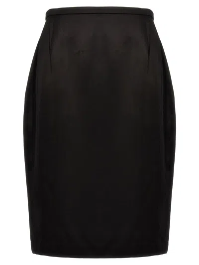 Saint Laurent Satin Skirt In Black