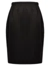 Saint Laurent Satin Laque Skirt In Black