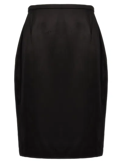 Saint Laurent Satin Skirt Skirts In Black