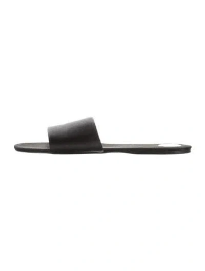 Pre-owned Saint Laurent Satin Slides In Black