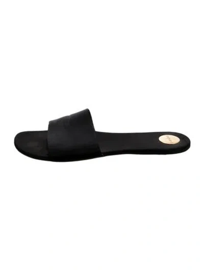 Pre-owned Saint Laurent Satin Slides In Black