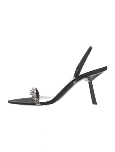 Pre-owned Saint Laurent Satin Slingback Sandals In Multi
