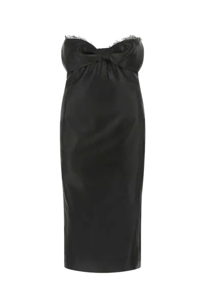 Saint Laurent Satin Slip Dress In Black
