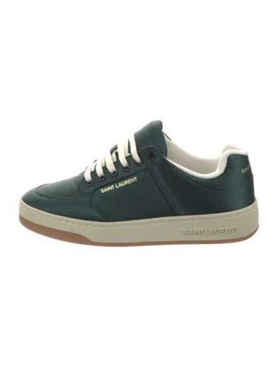 Pre-owned Saint Laurent Satin Sneakers W/ Tags In Green