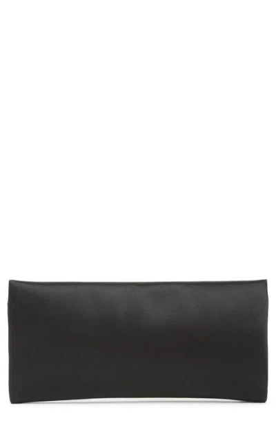Saint Laurent Satin Soft Clutch In Pink