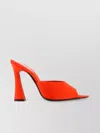 Saint Laurent Suite Satin Block-heel Mules In Orange