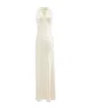 Saint Laurent Satin Suspender Dress In White