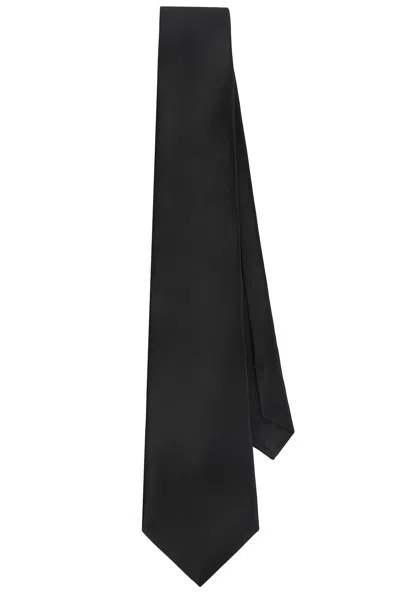 Saint Laurent Satin Tie In Black