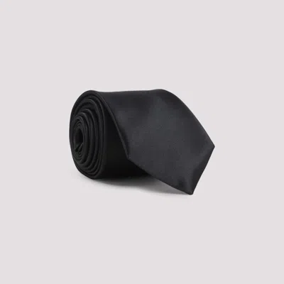 Saint Laurent Satin Tie In Black