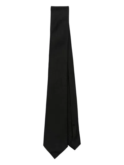 Saint Laurent Satin Tie In Black