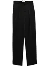 Saint Laurent Wideleg Pants In Grain De Poudre In Schwarz