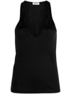Saint Laurent Black Deep Neckline Jersey Top