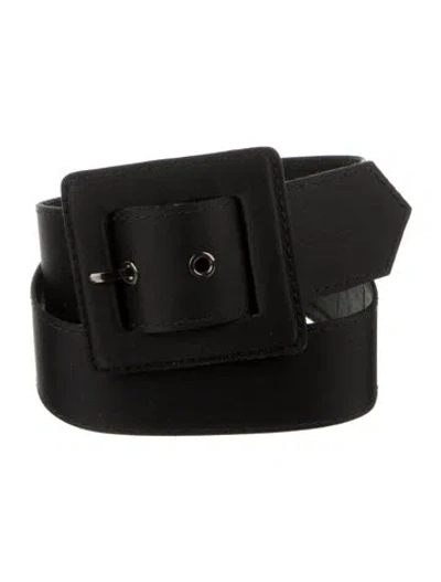 Pre-owned Saint Laurent Satin Waist Belt In Black
