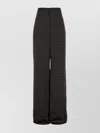 Saint Laurent Satin Wide-leg Trousers All-over Print In Black
