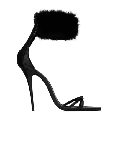SAINT LAURENT SAINT LAURENT SATINE OPEN TOE SANDALS