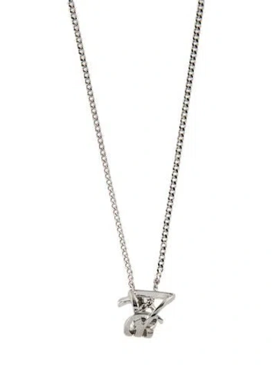 Pre-owned Saint Laurent Sautoir Ysl Twist Pendant Necklace, 29" In Multi
