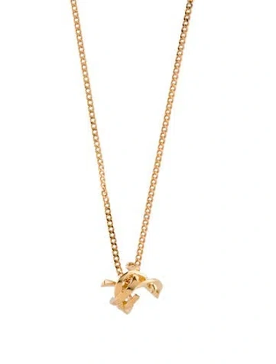 Pre-owned Saint Laurent Sautoir Ysl Twist Pendant Necklace, 29" In Multi