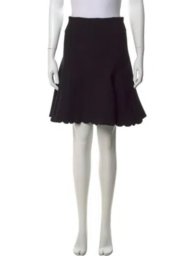 Pre-owned Saint Laurent Scalloped Accent Mini Skirt In Black