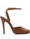 Saint Laurent Brown Leather Heels In Braun