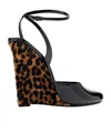 Saint Laurent Le Scandale 110 Patent Leather Wedge Sandals In Black