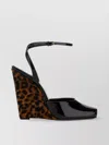 Saint Laurent Le Scandale 110 Patent Leather Wedge Sandals
