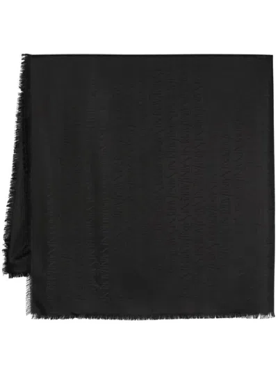 Saint Laurent Jacquard Large Scarf Accessories In Black