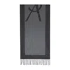 Saint Laurent Cassandre Jacquard Silk Scarf In Grey