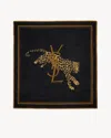 Saint Laurent Cassandre Large Square Scarf In Wool Twill In Black