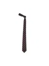 Saint Laurent Wide Tie In Striped Silk Jacquard