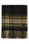 Saint Laurent Cashmere Blend Scarf Featuring Plaid Design In Multi