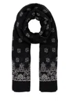 Saint Laurent Exquisite Scarf With Intricate Embroidery And Fringed Trim In Printed