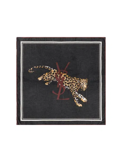 Saint Laurent Scarves In Black/ Multicolor