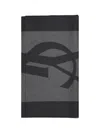 Saint Laurent Cassandre Jacquard Scarf In Gray