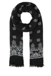 Saint Laurent Exquisite Scarf With Intricate Embroidery And Fringed Trim In 1078