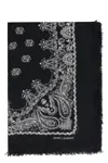 Saint Laurent Paisley Printed Scarf In Black