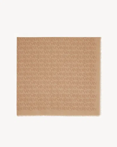 Saint Laurent Sciarpa Quadrata In Modal E Cashmere In Neutral