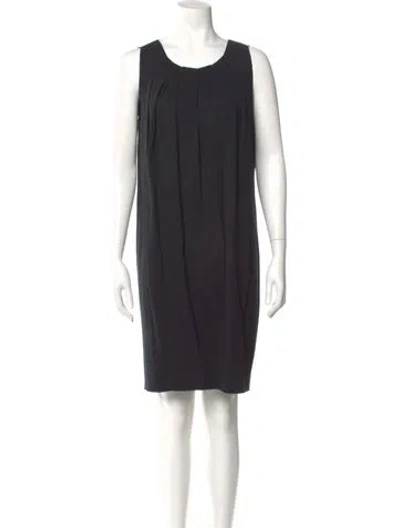 Pre-owned Saint Laurent Scoop Neck Knee-length Dress In Blue
