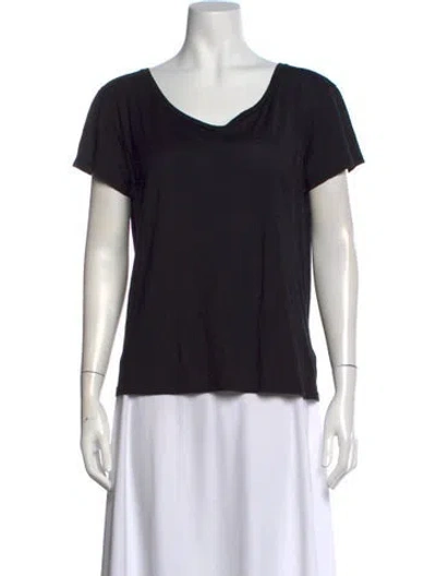 Pre-owned Saint Laurent Scoop Neck Short Sleeve T-shirt In Black