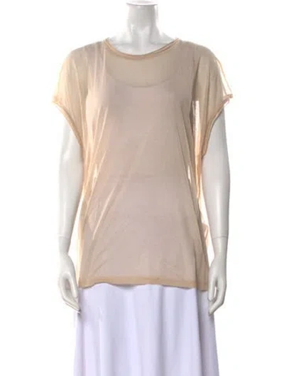 Pre-owned Saint Laurent Scoop Neck Short Sleeve T-shirt In Neutral