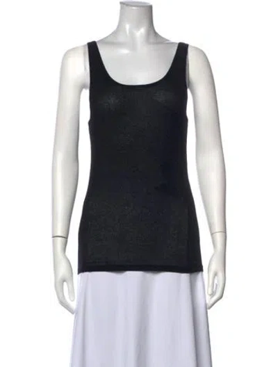 Pre-owned Saint Laurent Scoop Neck Sleeveless Top In Black