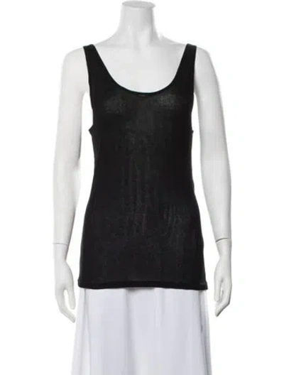 Pre-owned Saint Laurent Scoop Neck Sleeveless Top W/ Tags In Black