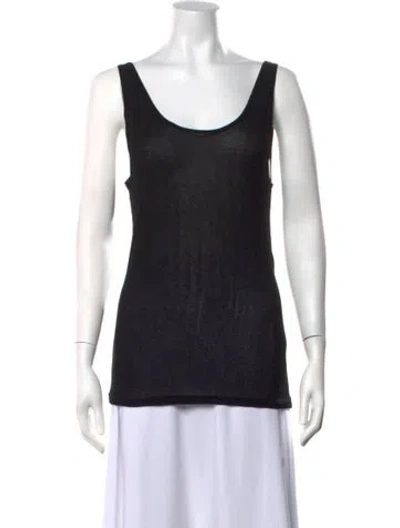Pre-owned Saint Laurent Scoop Neck Sleeveless Top W/ Tags In Black