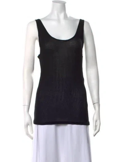 Pre-owned Saint Laurent Scoop Neck Sleeveless Top W/ Tags In Black