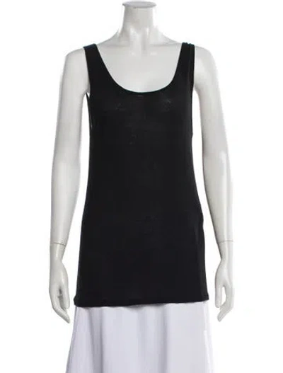 Pre-owned Saint Laurent Scoop Neck Sleeveless Top W/ Tags In Black