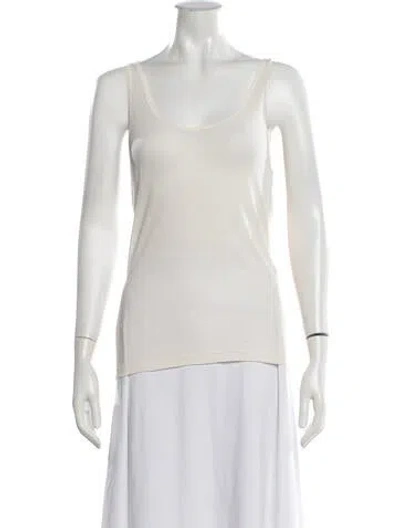 Pre-owned Saint Laurent Scoop Neck Sleeveless Top W/ Tags In Neutrals