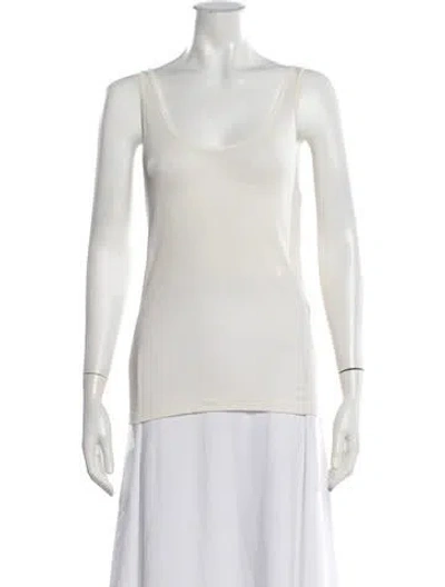 Pre-owned Saint Laurent Scoop Neck Sleeveless Top W/ Tags In Neutrals