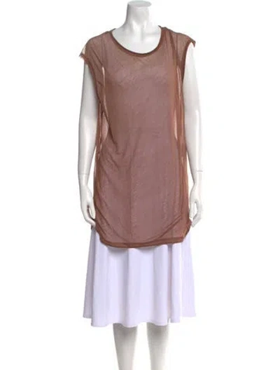 Pre-owned Saint Laurent Scoop Neck Sleeveless Tunic In Brown