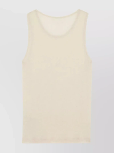 Saint Laurent Scoop Neck Tank Top In White