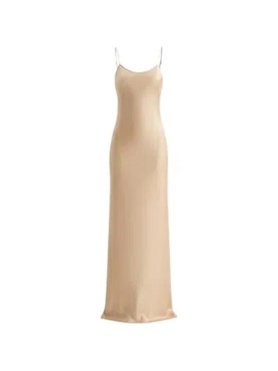 Saint Laurent Scoop-neck Maxi Dress In Brown